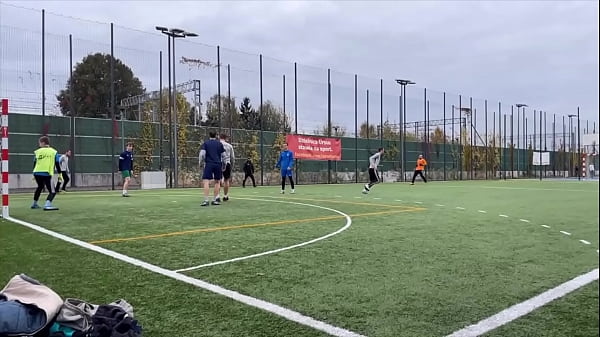 Young football players gets pounded by massive Swiss Guy and his friends