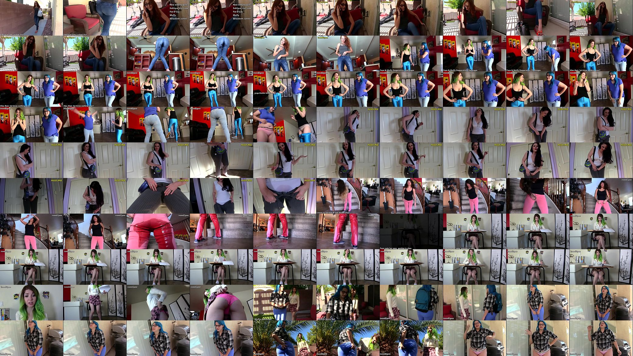 Hot girls need to pee and wet their tight jeans and pants in shame 预览图