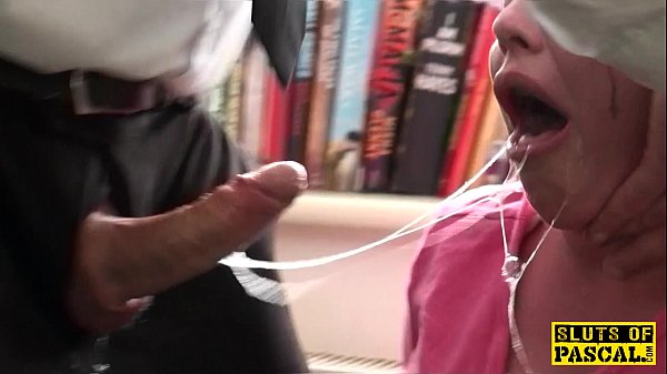 Facefucked chubby sub drooling all over cock