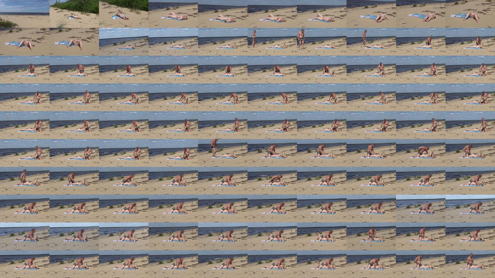 Mommy with a big ass fucked in all holes on the beach 预览图