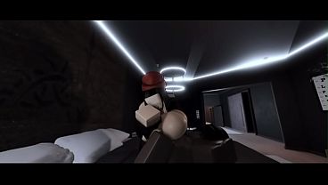 Whore in Lingerie fucked by BBC in roblox