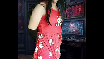 White Feminine Pretty Sissy in Sweet Shorts Booty Dance