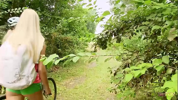 Download Video - Aroused blonde lesbians take their favorite sex toys outside and pound their wet little pussies until they cum