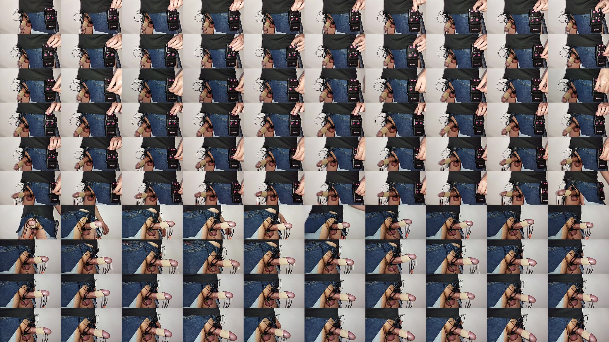 Shaved big penis EEG gel MyStim Rodeo electrodes cumshot elektro stimulation 预览图