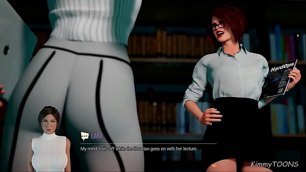 Lora Croft Adventures - Librarians Pussy she's not wearing panties