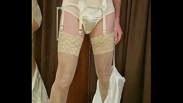 Download Video - Crossdresser wearing luxurious lingerie in her boudoir