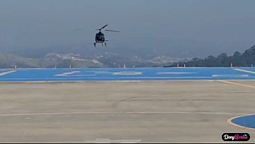 hot blonde having sex with a helicopter pilot who has a big black dick 