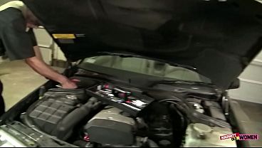 layla rider seduces a hunky mechanic and jumps on his stiff shaft after a blowjob 