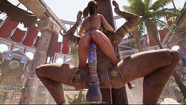 Thousands of viewers watch as Lara Croft's tight pussy is destroyed by a huge cock from an awakened statue