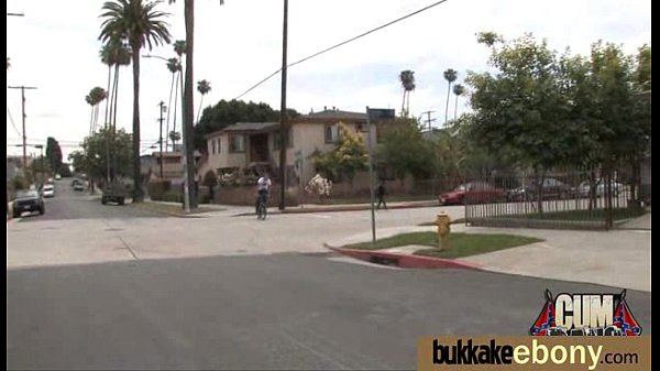 Ebony gets fucked in all holes by a group of white dudes 2