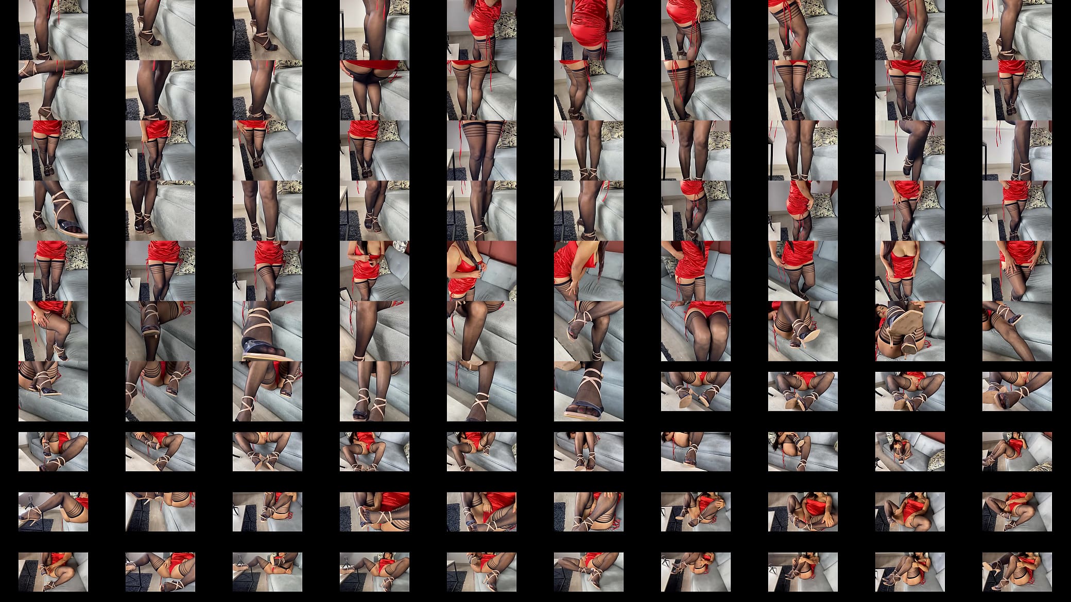 Kenia tease video wearing black stockings and red satin dress 预览图