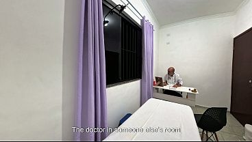 Orthopedic doctor takes off the patient's clothes and ejaculates on her face.