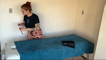 Relaxing Massage Turns into a Happy Ending with a Hot, Busty Redhead