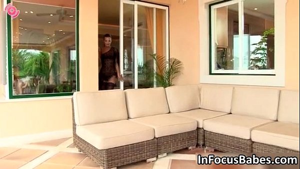 Sexy brunette babe in hot stockings