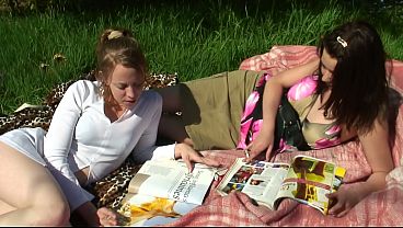 Two young french girl friends sharing 3 voyeur cocks in DP and get facial cum covered outdoor - FPTV