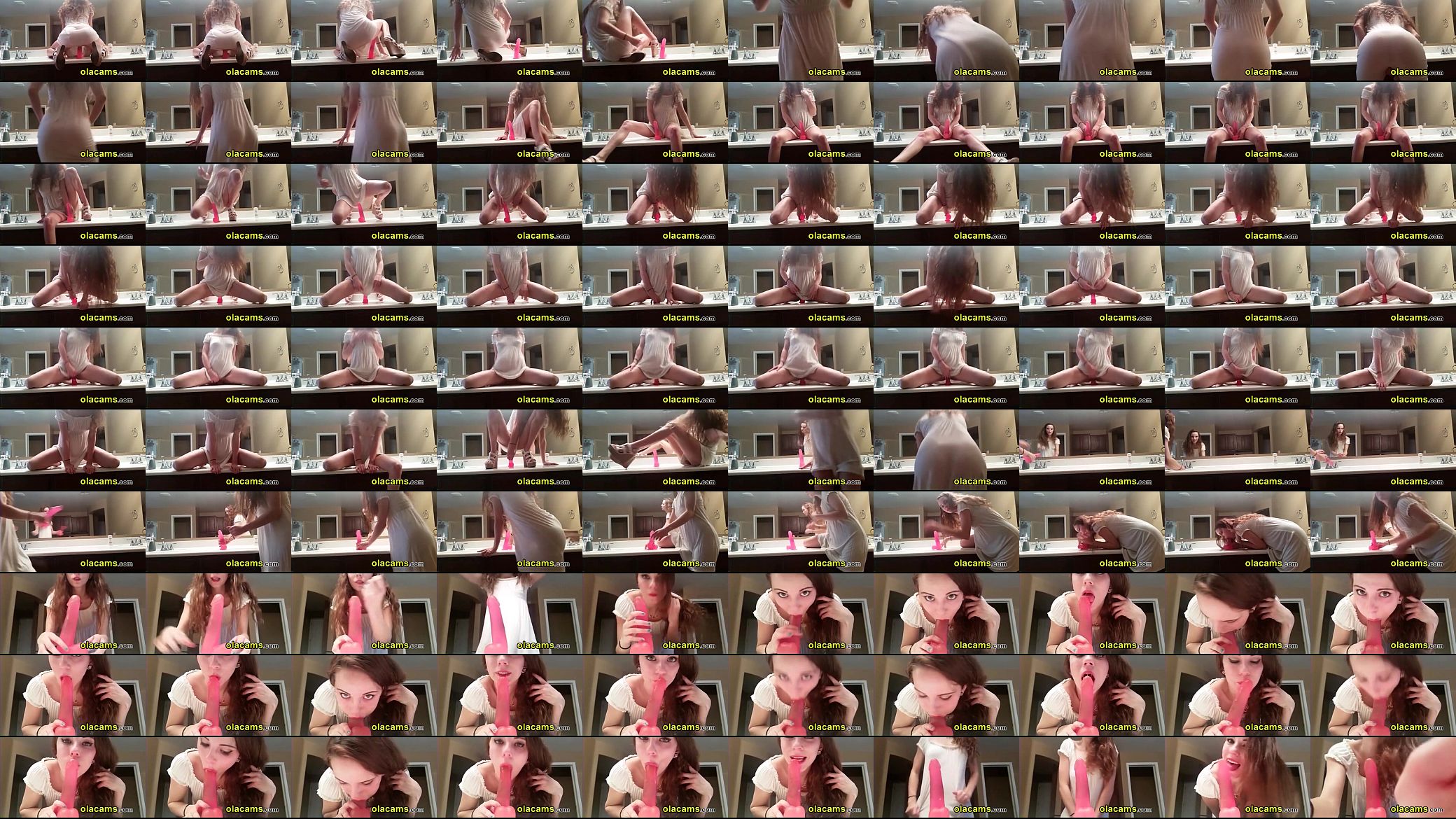 Amazing teen ride a dildo on bathroom 预览图