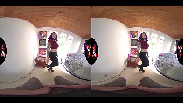 VRLatina.com - Tattooed Purple Haired Chick in VR