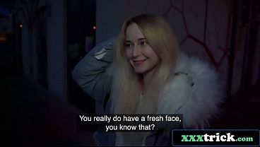 Fresh-Faced Blonde College student Dropped to Her Knees for 500 Euros