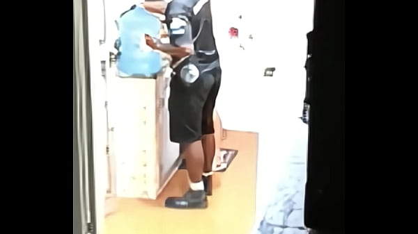 Giving it to the water delivery guy: I showed off to the young, well-endowed delivery guy who fucked me good in the pubic hair and gave me a mouthful of cum!