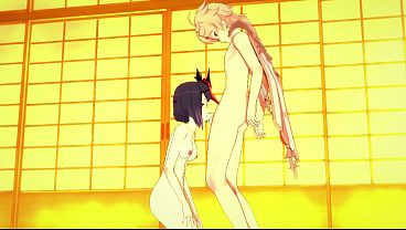 Genshin Impact Hentai - Sara blowbjob and is fucked by Aether - Japanese asian manga anime game porn