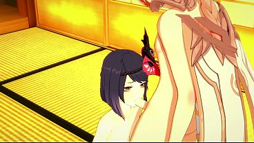 Genshin Impact Hentai - Sara blowbjob and is fucked by Aether - Japanese asian manga anime game porn