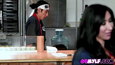 Sneak Sex at the Japanese Sushi Restaurant Wants to get a Promotion