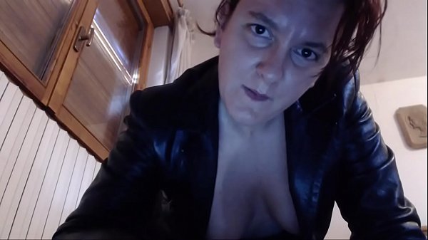 Download Video - Your Italian dominatrix dressed in leather strangles you and verbally and physically a&period; you