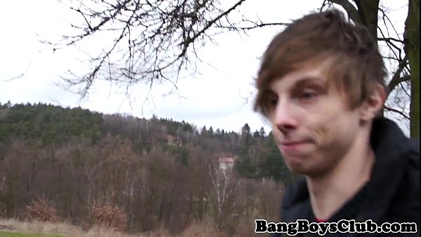 European twink barebacked in public for cash