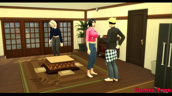 Naruto Cap 1 goes to visit his girlfriend sarada and then sakura gets sasuke masturbating sees them having sex