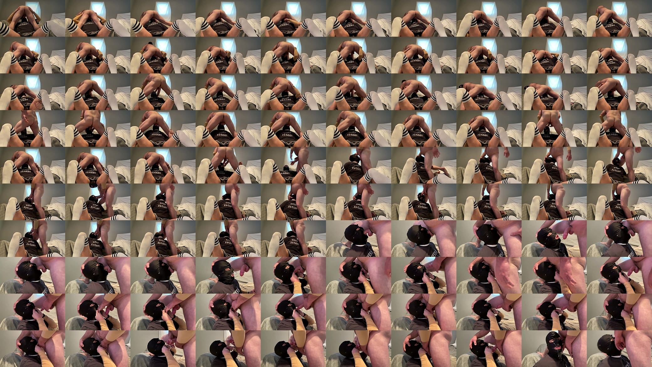 Sissy faggot cocksucker doing what it does best for straight alpha 预览图