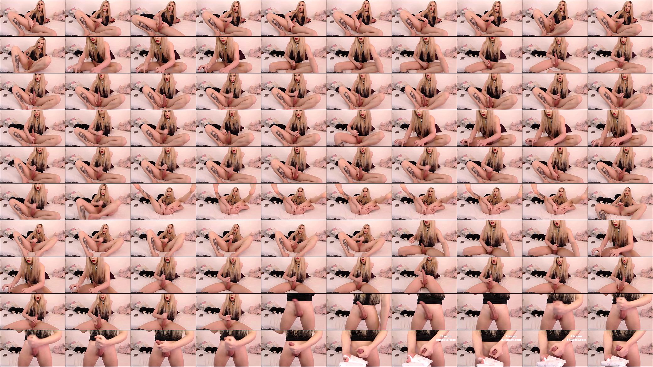 Blonde Tranny Cumming On A Piece Of Paper 预览图
