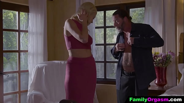 FamilyOrgasm - Raunchy Step Daughter Temptes her Stepdad in the Bedroom