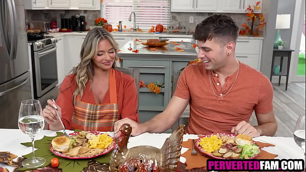 Sex with step mom on Thanksgiving table