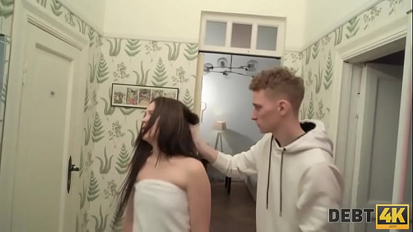DEBT4k. Unexpected dominant anal sex with obedient poor lassie