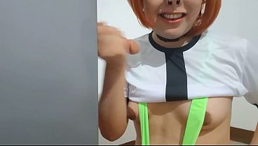 Big Tits Femboy Ben makes his Debut with a Blowjob, Eating Cum and Deepthroat to Big Dildo
