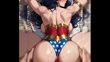 Big-titted Wonder Woman gets fucked while on vacation with her boyfriend (ia generate)
