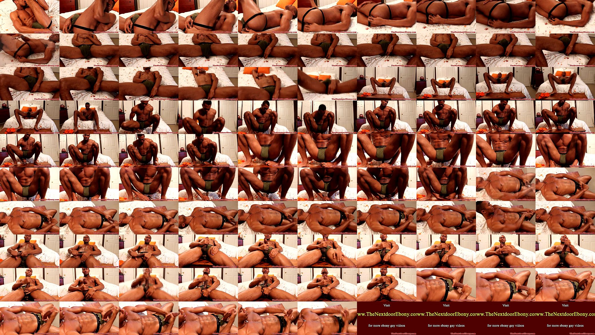 Ebony muscled jock assriding big dildo 预览图