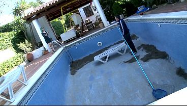 Gorgeous green-haired teen gets pounded until she screams!