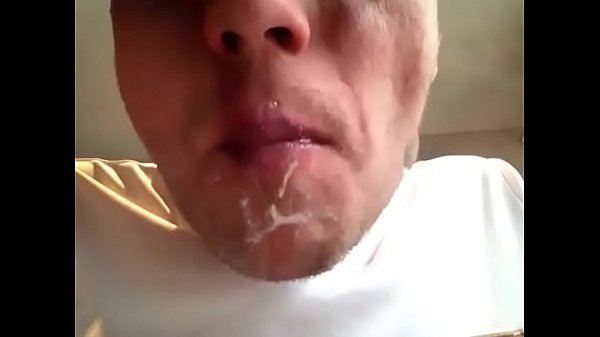 Cum on glass table, lick up play swallow