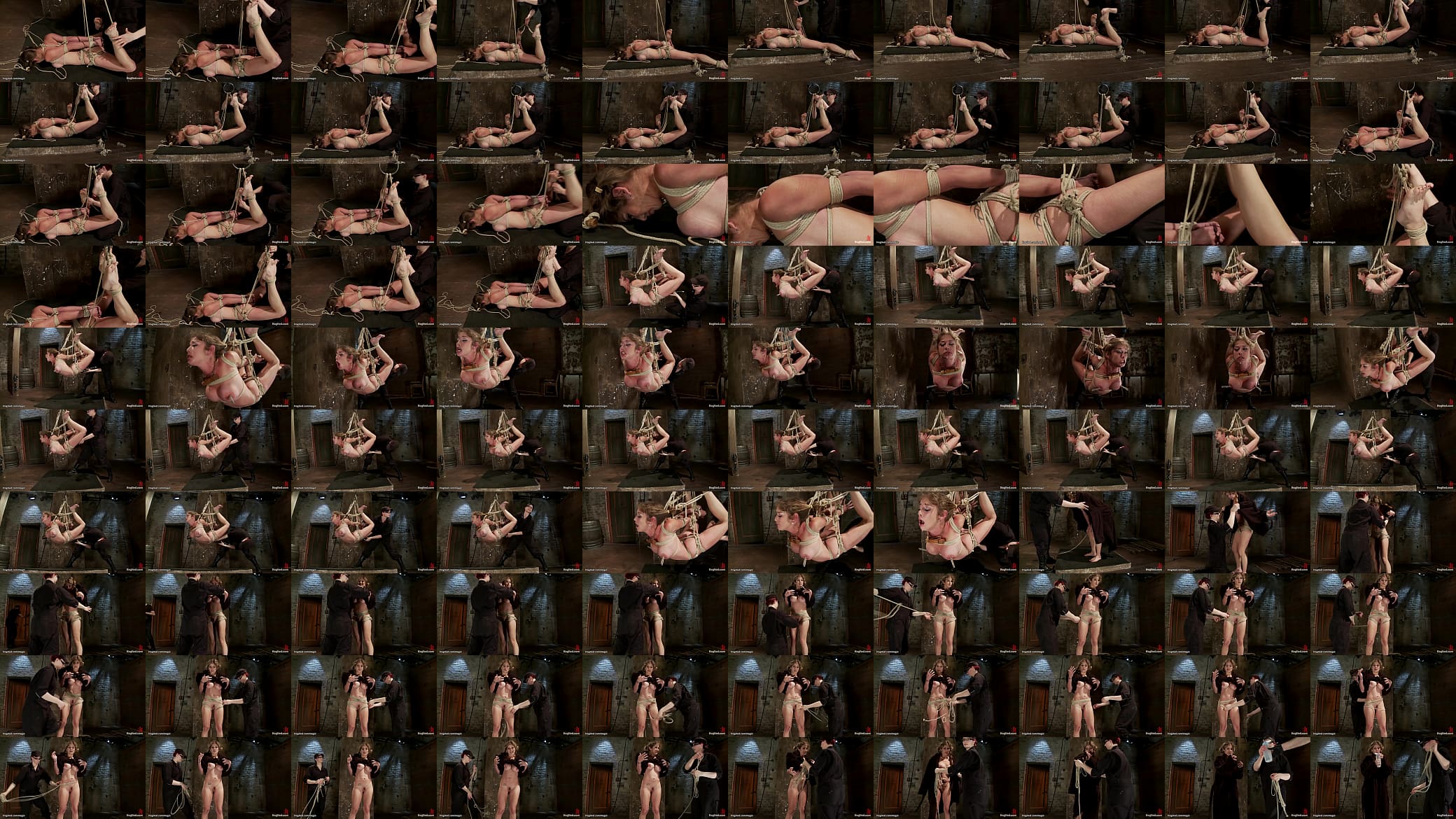 Busty lesbian hogtied in the air 预览图