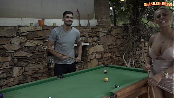 HOT BUSTY BLONDE FUCKED AT THE POOL TABLE