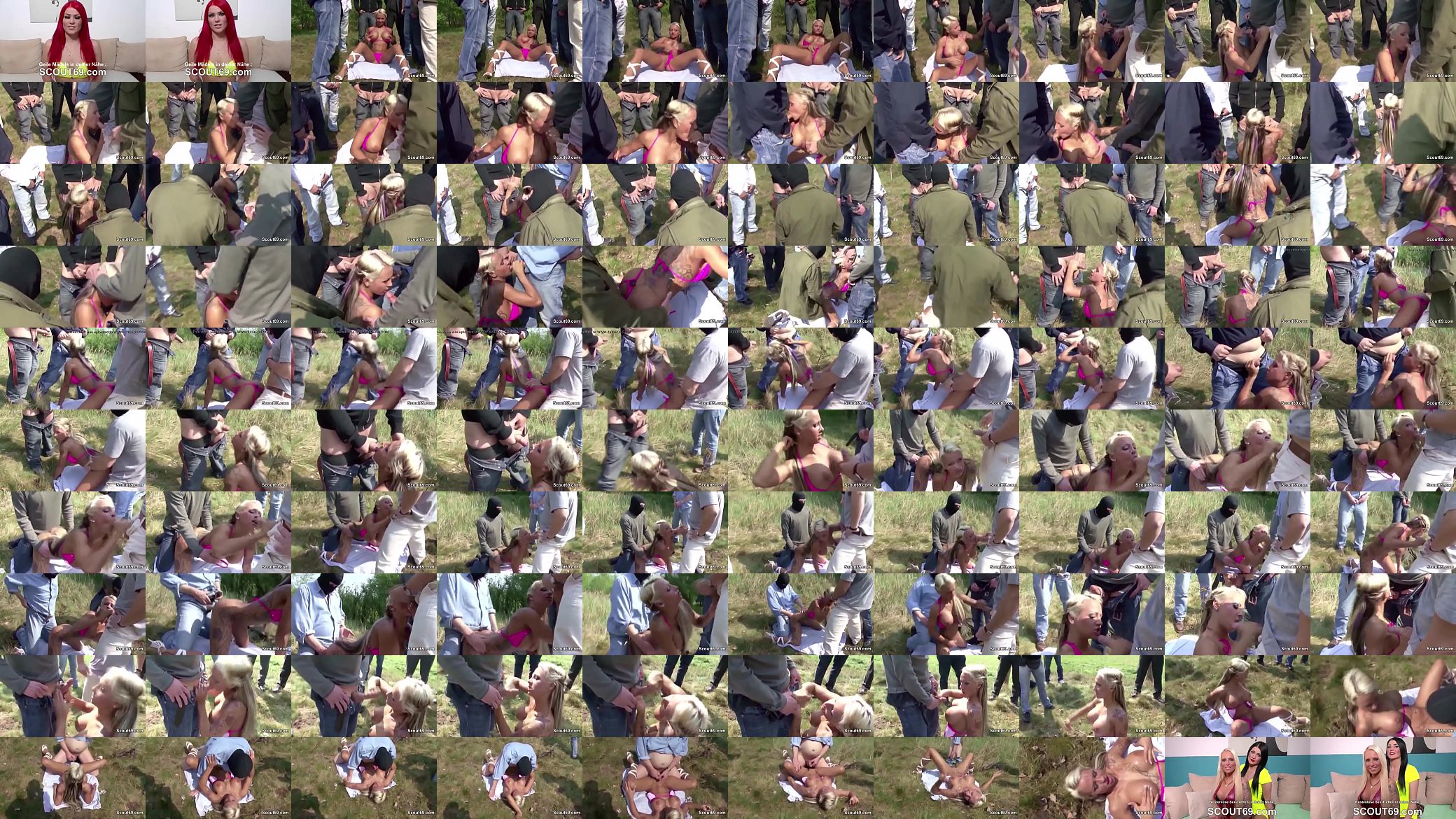 German Teen Outdoor Gangbang by Many Stranger 预览图