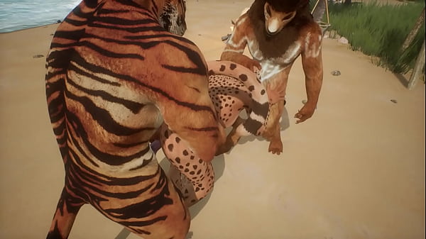 Lion Et Tigre Baisent Un Léopard - Faune