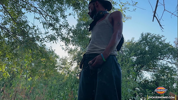 Pissin and jerking in the forest, tweakin