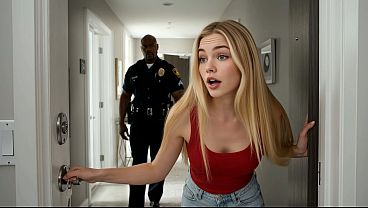 BEAUTIFUL BLONDE CARLA SEDUCES A BLACK POLICE OFFICER TO NOT PAY BAIL - INTERRACIAL SEX - PORN IN SPANISH - AI PORN