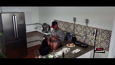 Sex with a hot girl in the kitchen