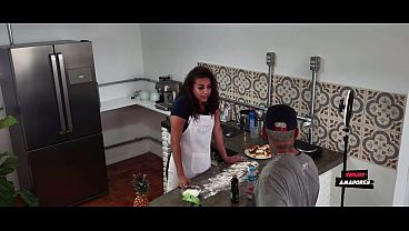 Sex with a hot girl in the kitchen