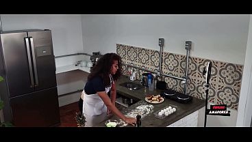 Sex with a hot girl in the kitchen