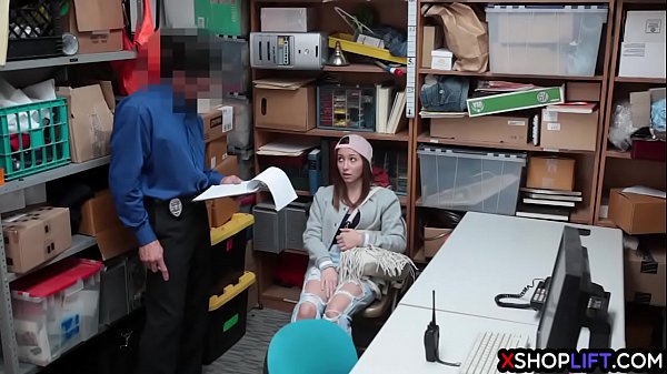 Shoplifting teen busted and fucked by a security guy
