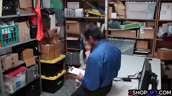 Shoplifting teen busted and fucked by a security guy